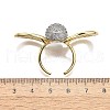 Brass Micro Pave Clear Cubic Zirconia Cuff Rings for Women RJEW-U051-01A-G-5