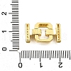 Rack Plating Brass Micro Pave Clear Cubic Zirconia Fold Over Clasps KK-V008-25G-3