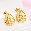 304 Stainless Steel Textured Stud Earrings EJEW-G423-28A-G-2