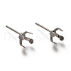 304 Stainless Steel Stud Earring Settings X-STAS-H130-18C-P-1