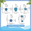   10Pcs 5 Styles Zinc Alloy Enamel Pendants FIND-PH0022-12-2