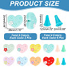 Silicone Heart & Synthetic Rubber Cone Knitting Needle Point Protectors DIY-NB0010-18-2