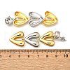 Heart Brass Dangle Stud Earrings EJEW-F358-01GP-3