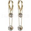 Round Brass Micro Pave Clear Cubic Zirconia Hoop Earrings FS-WGE6AEB-01-4
