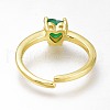 Brass Micro Pave Cubic Zirconia Heart Solitaire Rings RJEW-N031-26E-G-2