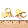 304 Stainless Steel Glass Beads Hoop Earrings EJEW-D308-08PG-3