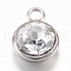 304 Stainless Steel Glass Rhinestone Charms X-STAS-G082-09-1