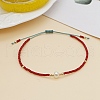 Glass Imitation Pearl & Seed Braided Bead Bracelets WO2637-15-1
