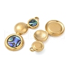 304 Stainless Steel Natural Paua Shell Pendants STAS-L288-10G-01-1