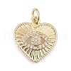 Brass Micro Pave Cubic Zirconia Pendants KK-O126-05G-01-1
