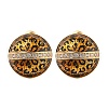 Brass Micro Pave Cubic Zirconia Leopard Stud Earrings EJEW-U055-13B-G-2
