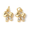 Brass Micro Pave Clear Cubic Zirconia Pendants KK-H449-84A-G-RS-1