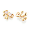 Brass Micro Pave Cubic Zirconia Charms KK-N263-79A-G-2