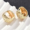 Brass Clear Cubic Zirconia Rhombus Hoop Earrings EJEW-D320-05G-1