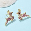Brass Micro Pave Cubic Zirconia Stud Earrings EJEW-Q015-09G-4