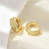 Brass Micro Pave Clear Cubic Zirconia Hoop Earrings EJEW-D311-108G-3