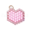 Seed Beads Beaded Charms PALLOY-MZ00359-02-1