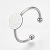 Non-Tarnish 201 Stainless Steel Cuff Finger Rings Components STAS-TD001-18-3