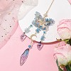 Natural Aquamarine and Resin Pendant Decorations HJEW-TA00134-01-2