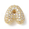 Brass Micro Pave Cubic Zirconia Beads KK-P290-61G-2