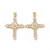 Brass Cubic Zirconia Pendants ZIRC-I062-04G-1