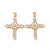 Brass Cubic Zirconia Pendants ZIRC-I062-04G-1