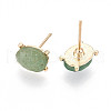 Natural Strawberry Quartz Stud Earrings EJEW-N057-01E-2
