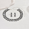 Alloy Rhinestone Link Chain Necklace & Stud Dangle Earrings Sets FS-WG454B6-06-1