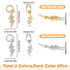 HOBBIESAY 12Pcs 2 Colors Brass Micro Pave Cubic Zirconia Charms KK-HY0003-16-2