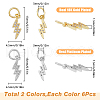 HOBBIESAY 12Pcs 2 Colors Brass Micro Pave Cubic Zirconia Charms KK-HY0003-16-2