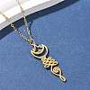 304 Stainless Steel Hollow Cut Yoga Om Lotus Flower Pendant Necklaces NJEW-Z073-02G-03-3