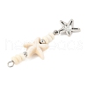 Ocean Alloy & Starfish Rondelle Synthetic Turquoise Beaded Pendants PALLOY-JF04012-03-4