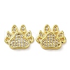 Rack Plating Brass Micro Pave Clear Cubic Zirconia Connector Charms KK-O017-05G-1