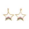 Brass Micro Pave Colorful Cubic Zirconia Pendants KK-G415-04G-2