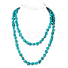 Ethnic Style Synthetic Turquoise Nuggets Beaded Long Necklaces FS-WGA4096-01-3