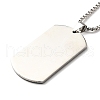 201 Stainless Steel Rectangle with Constellations Pendant Necklace for Women NJEW-G015-01K-2