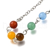 Chakra Natural Red Agate & Tiger Eye & Amethyst & Dyed Jade Dowsing Pendulums G-M447-04ASP-3
