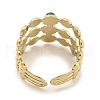 Ion Plating(IP) 304 Stainless Steel Synthetic Malachite Cuff Rings G-Z056-05G-04-3
