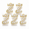 Brass Micro Pave Cubic Zirconia Charms KK-T060-05-Z-G-NF-1