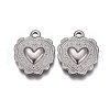 Non-Tarnish 304 Stainless Steel Textured Pendants STAS-F207-12P-1