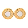 304 Stainless Steel Natural White Shell Stud Earrings EJEW-Z103-14G-4