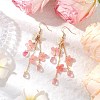 Flower Brass Dangle Earrings EJEW-TA00643-02-1