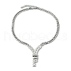304 Stainless Steel with Cubic Zirconia Necklace NJEW-Q322-01P-1