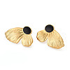 304 Stainless Steel Enamel Stud Earrings EJEW-T047-33G-A-1