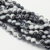 Handmade Evil Eye Lampwork Round Bead Strands LAMP-L055-6mm-09-1