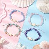 4Pcs Natural Gemstone Chip Braided Bead Bracelets BJEW-JB11540-01-1