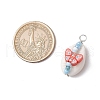 Natural Cowrie Shell & Handmade Polymer Clay Copper Wire Wrapped Pendants PALLOY-JF03818-02-2