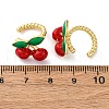 Brass Enamel Cuff Earrings EJEW-U062-01A-G-5