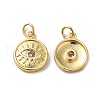Rack Plating Brass Micro Pave Clear Cubic Zirconia Charms KK-F853-17G-1