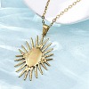 Sunflower 304 Stainless Steel Pendant Necklaces NJEW-M096-08G-5